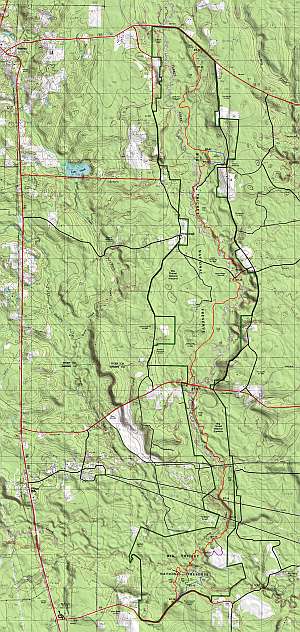 Big Thicket Area topographic trail map at 1:24,000 scale