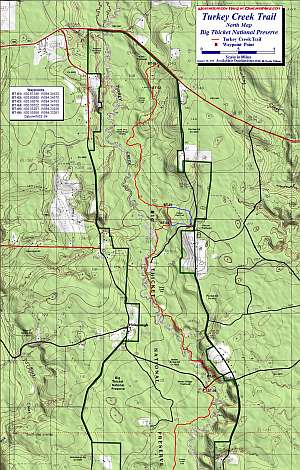 Big Thicket North topographic trail map at 1:24,000 scale