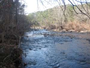 Crossing of the Cossatot river near the west Caney Creek trailhead.