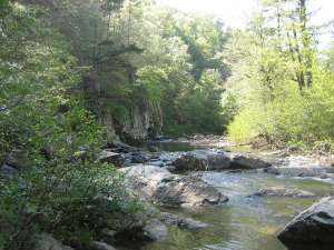 The middle crossing of the Little Missouri River north of Albert Pike Recreation Area.