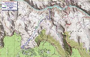 Grand Canyon Rim-to-Rim Map 2, South sections 1:24,000 scale.