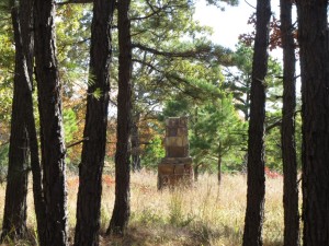 Old stone chimney near the east Boundary Trail.